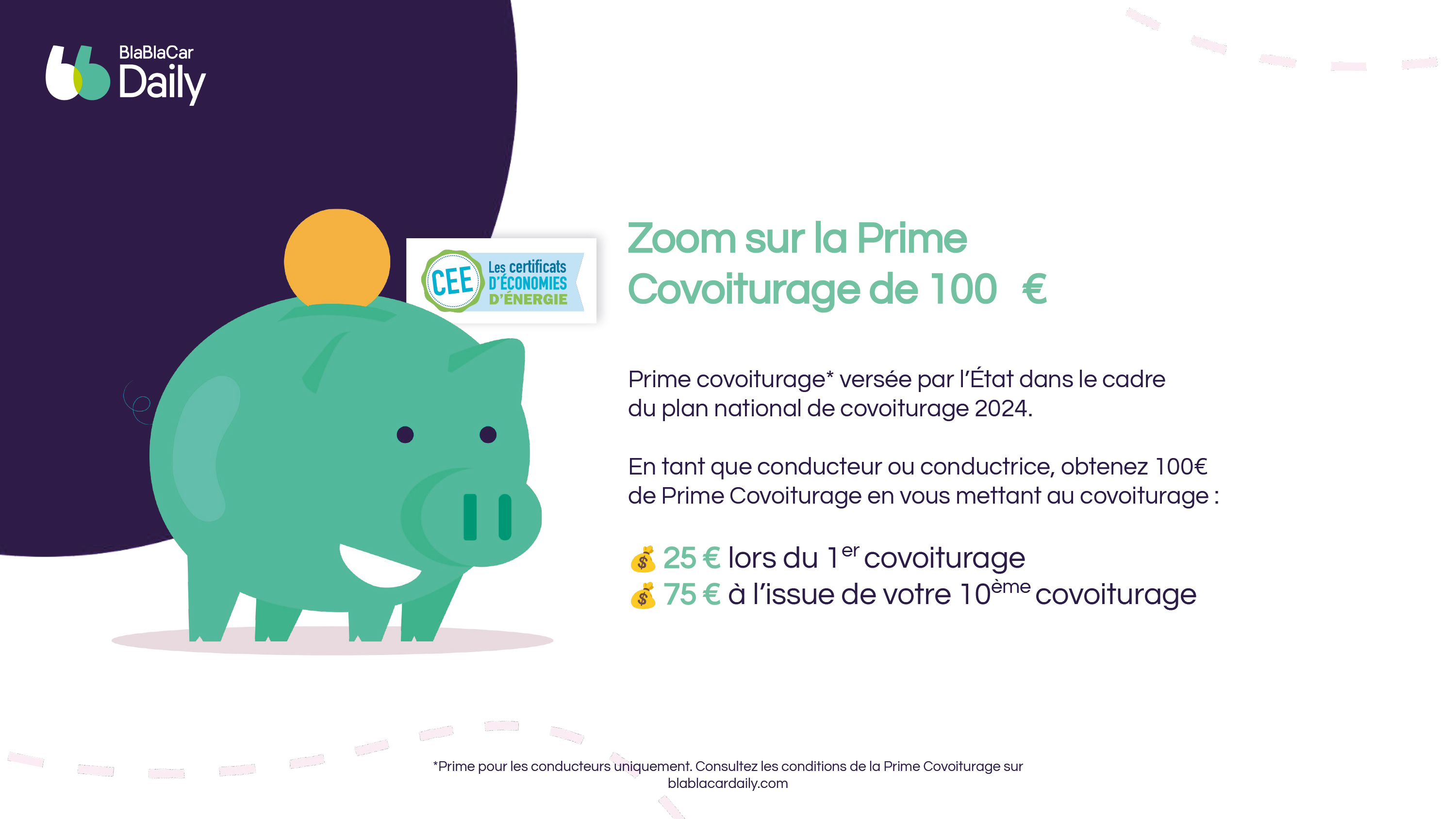 Prime 100€ covoiturage