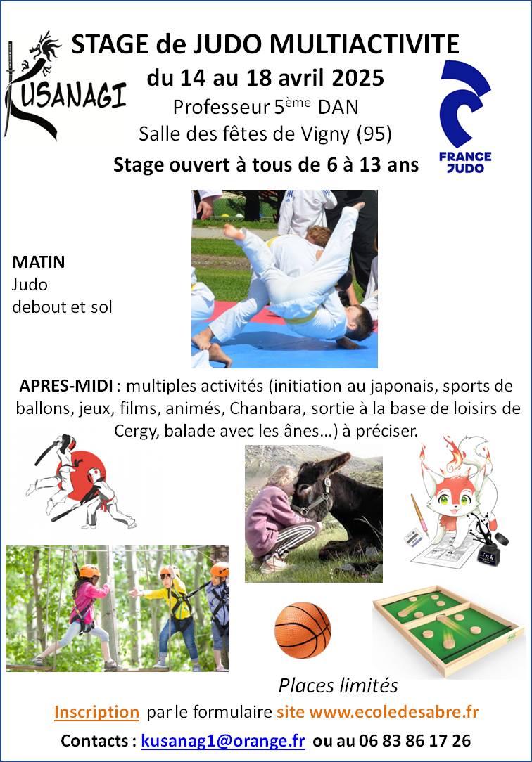 STAGE JUDO VIGNY avril 2025 Affiche