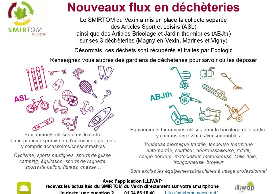 SMIRTOM — Nouveaux flux en déchèterie