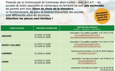 CCVC – Accueils de Loisirs – ETE 2025