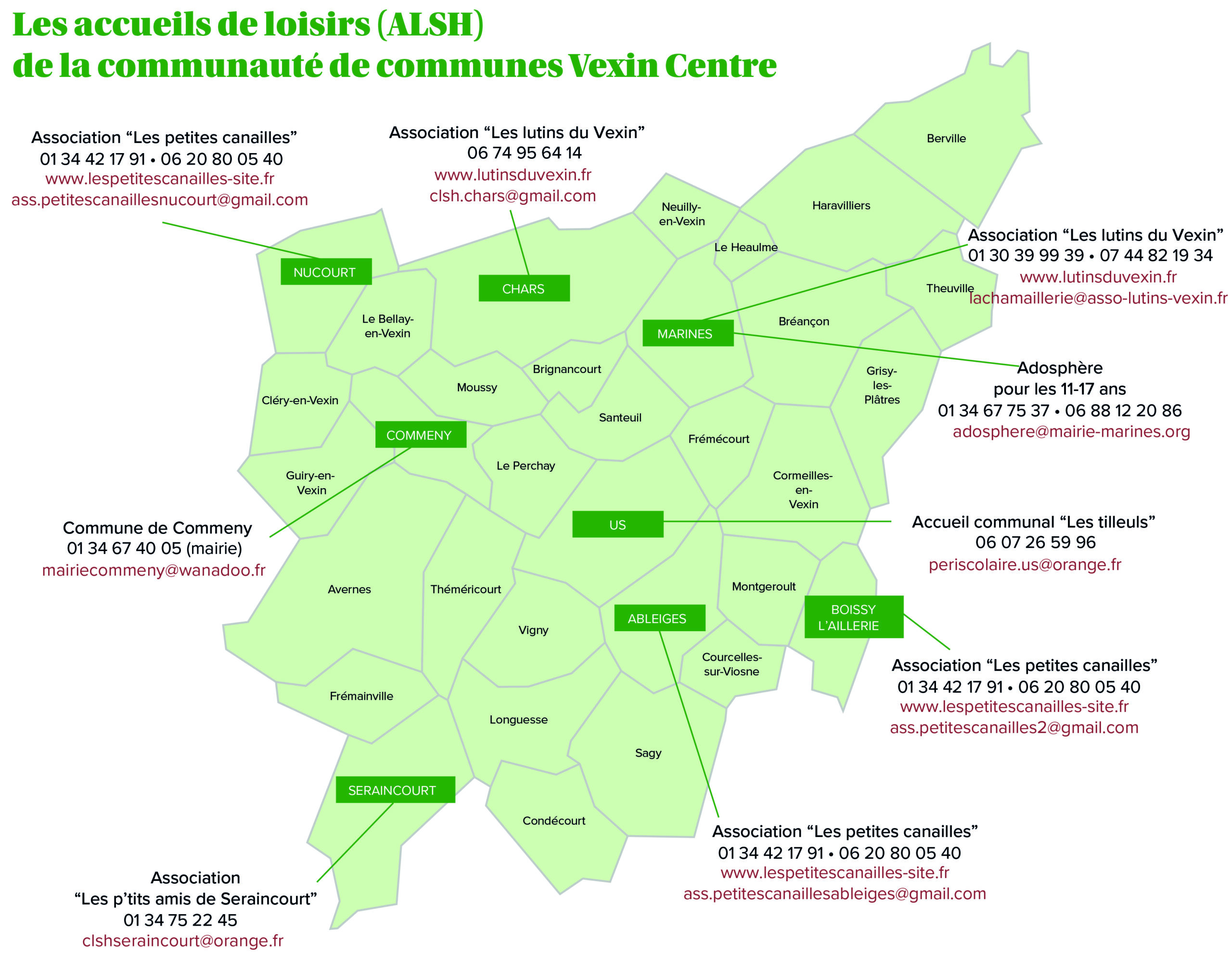 Carte des accueils de loisirs Vexin Centre Carte des accueils de loisirs Vexin Centre
