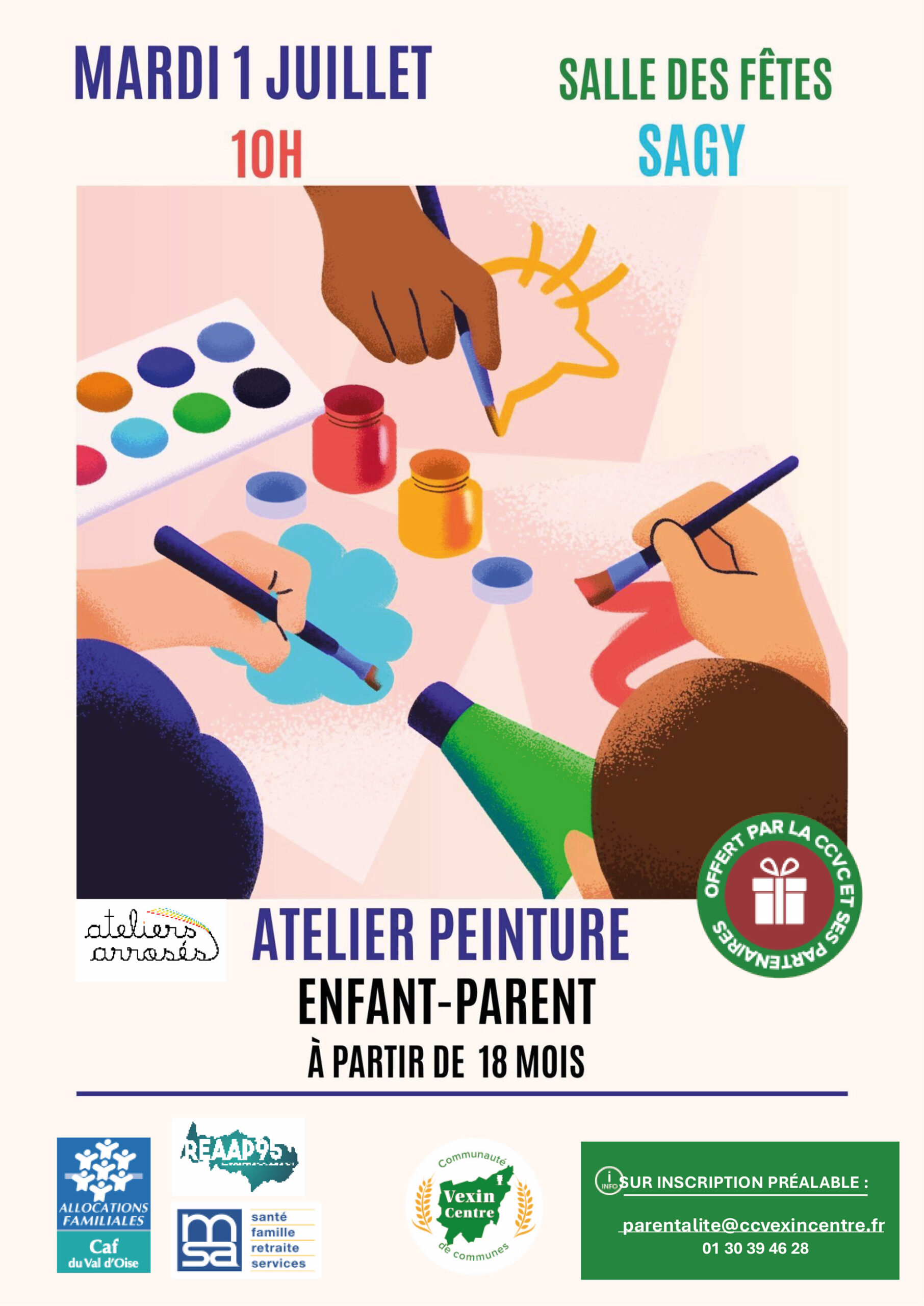 Atelier peinture enfant-parent Sagy