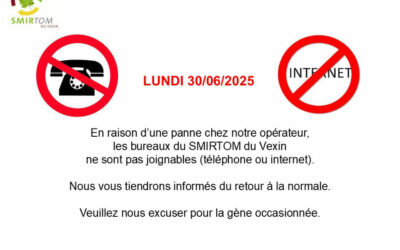 SMIRTOM du Vexin – Information panne internet
