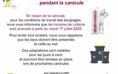 SMIRTOM du Vexin – Information horaires de collecte canicule