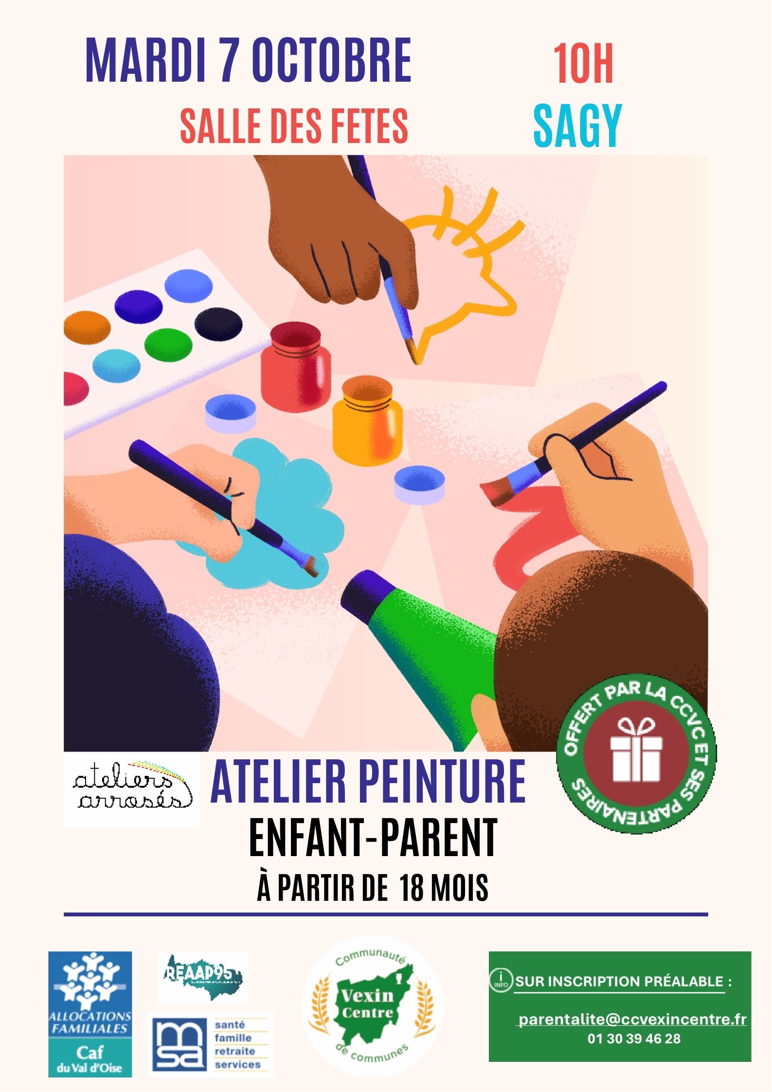 Atelier de peinture enfant-parent à Sagy Vexin Centre