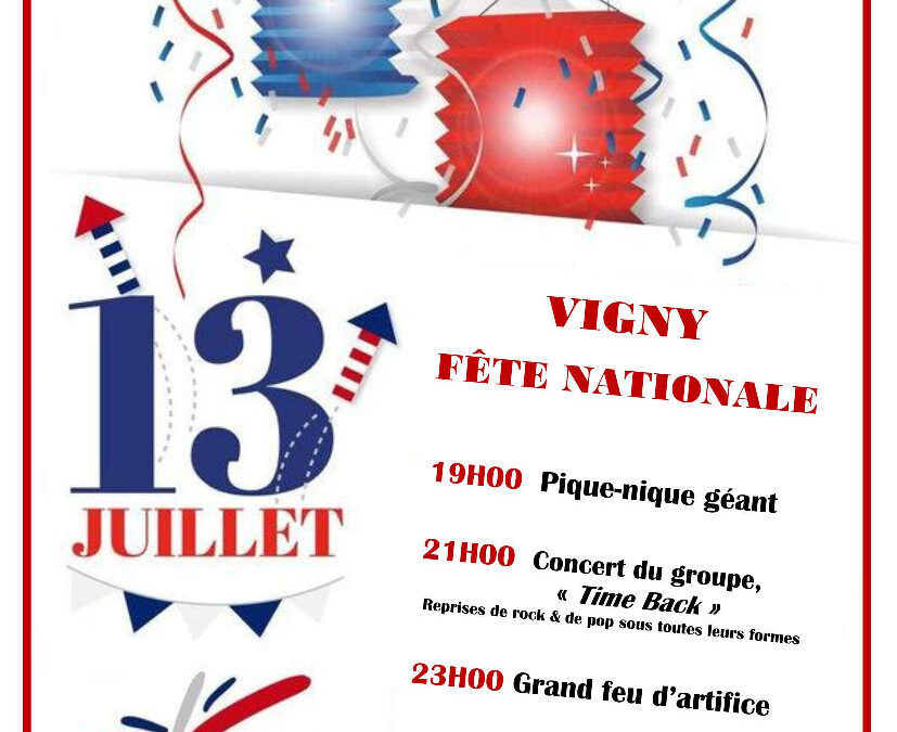 VIGNY – FÊTE NATIONALE le 13 JUILLET 2025