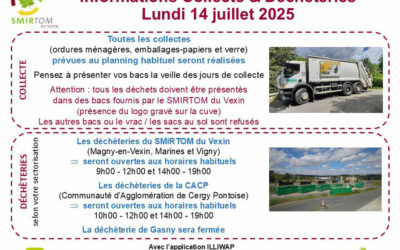SMIRTOM du Vexin – Information collecte et déchèteries14 juillet 2025