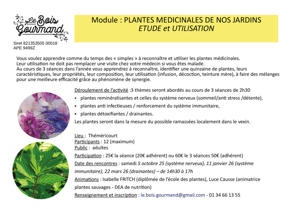 Reconnaître les plantes médicinales Vexin Centre