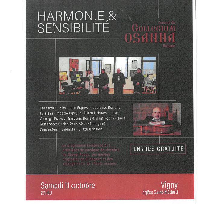 CONCERT du GOLLEGIUM OSANNA  – HARMONIE & SENSIBILITÉ