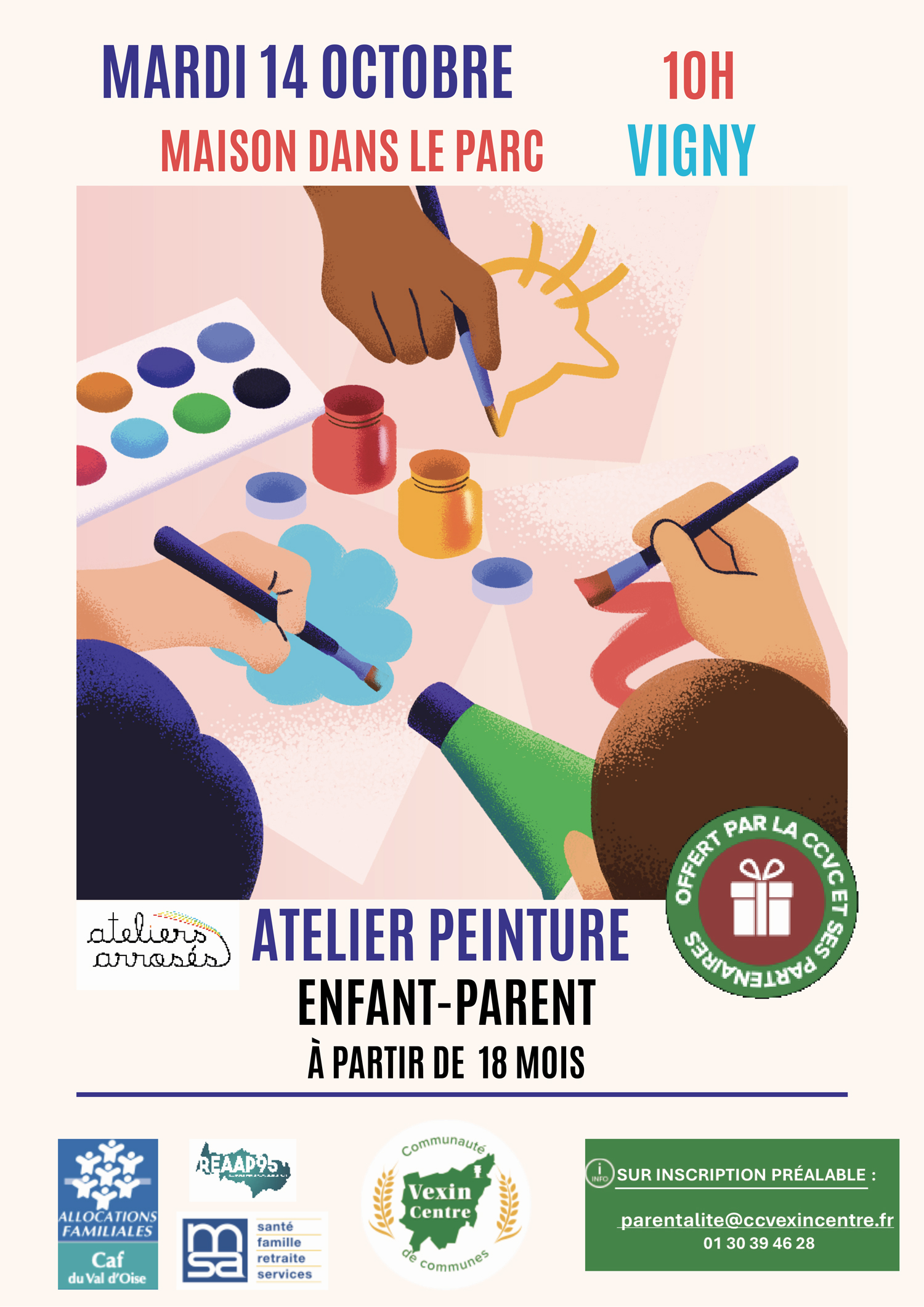 Atelier peinture enfant-parent Vexin Centre