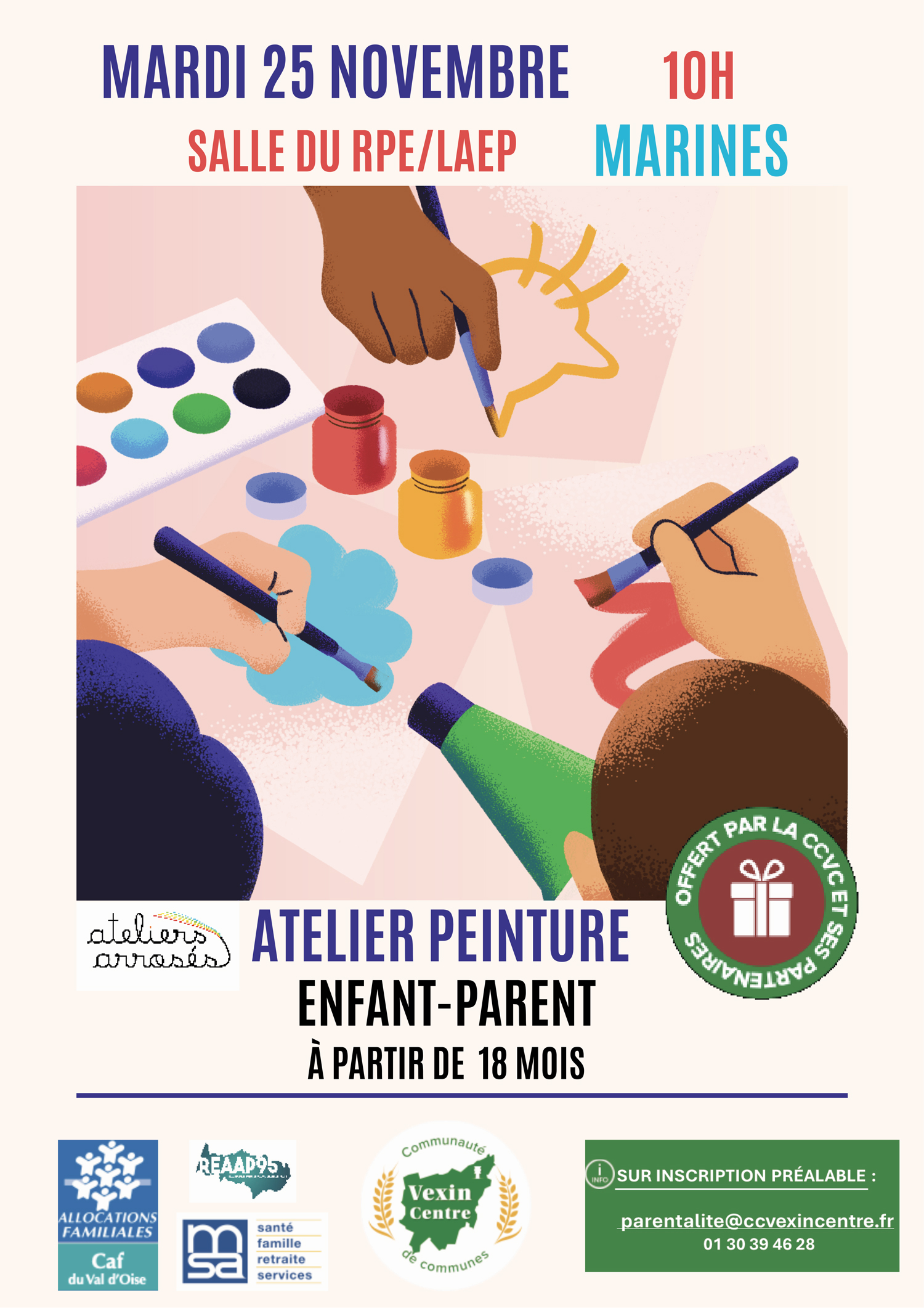 Ateliers peinture parent-enfant à Marines Vexin Centre