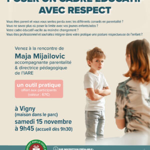 Conférence Maja Milaijovic Vexin Centre Vigny parentalité respectueuse