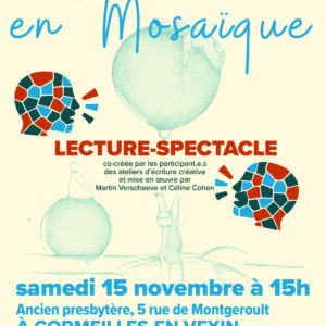 Lecture-spectacle poésie et ateliers d'écriture Vexin Centre