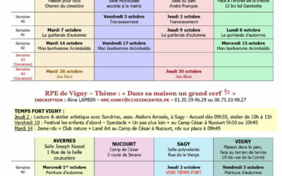 Relais Petite Enfance : Accueils-jeux assistants maternels — planning du mois d’octobre