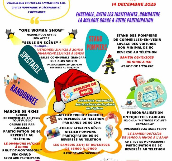 Programme TELETHON 2025 à Cormeilles-en-Vexin