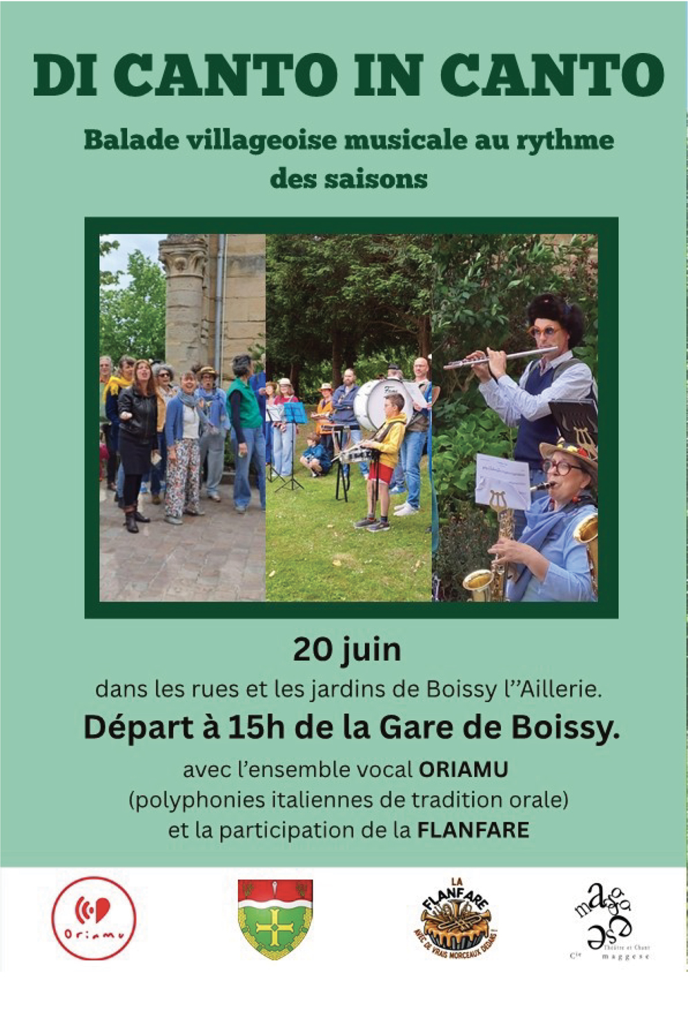 Balade chantée Boissy l'Aillerie Oriamu et La Flanfare